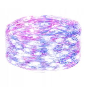 Lampki choinkowe 20 LED druciki na baterie różowe niebieskie 347051 Lampki choinkowe 20 LED druciki na baterie różowe niebieskie 347051