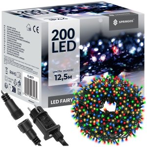 Lampki choinkowe 200 LED 10 m multikolor zewnętrzne 347134 Lampki choinkowe 200 LED 10 m multikolor zewnętrzne 347134