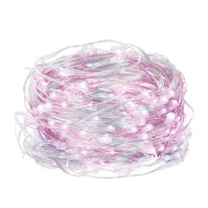 Lampki choinkowe 20LED druciki mikro na baterie białe różowe 335970 Lampki choinkowe 20LED druciki mikro na baterie białe różowe 335970
