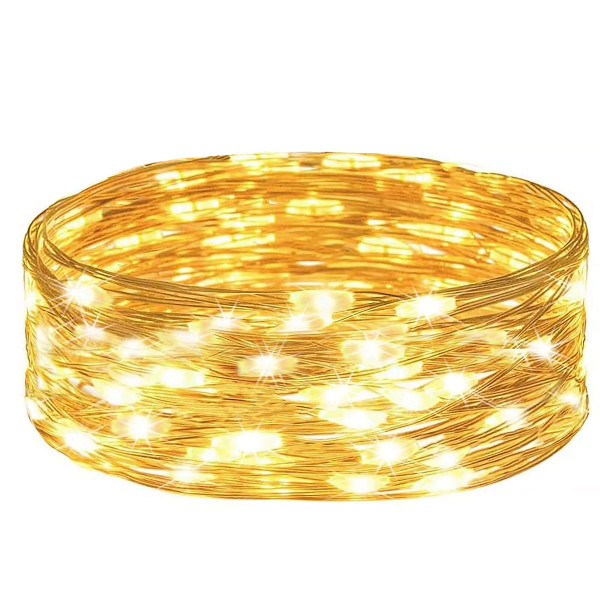 Lampki choinkowe 30 LED druciki na baterie biały ciepły 347138