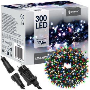 Lampki choinkowe 300 LED 15 m multikolor + flash zewnętrzne 347160 Lampki choinkowe 300 LED 15 m multikolor + flash zewnętrzne 347160