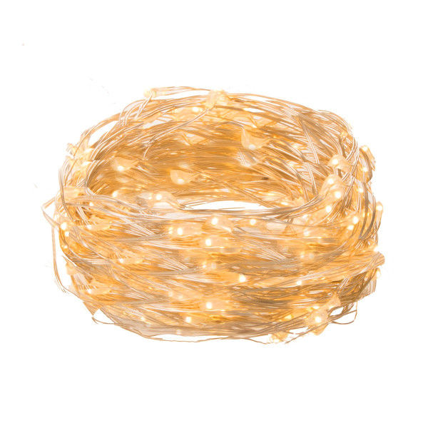 Lampki choinkowe 300 LED na prąd włosy anioła ciepły biały 347094