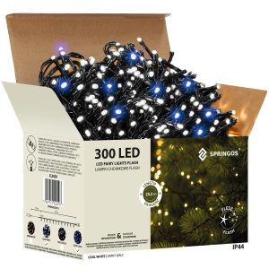 Lampki choinkowe 300led zimny biały flash niebieski 25,5 m IP44 335945 Lampki choinkowe 300led zimny biały flash niebieski 25,5 m IP44 335945