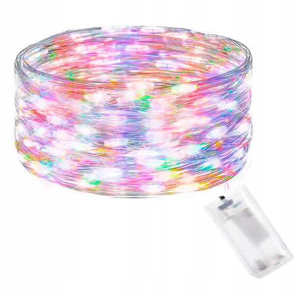 Lampki choinkowe 50 LED druciki mikro na baterie 335968