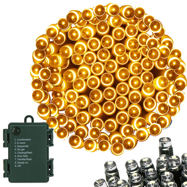 Lampki choinkowe 50 Led na baterie ciepły biały programator 325048