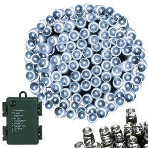 Lampki choinkowe 50 Led na baterie zimny biały programator 325015