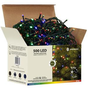 Lampki choinkowe 500 LED 41,5 m multikolor +flash zewnętrzne 336068