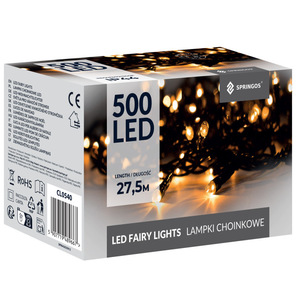 Lampki choinkowe 500 led biały ciepły 27,5 m IP44 371517