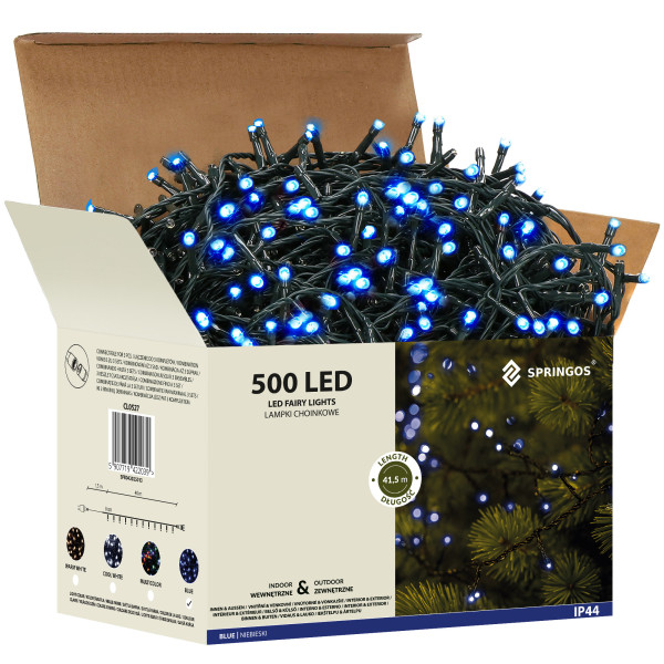 Lampki choinkowe 500 Led niebieski 41,5m oświetlenie IP44 325022