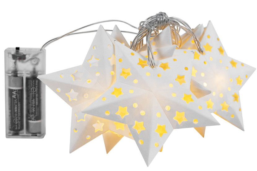 Lampki choinkowe Girlanda LED papierowe gwiazdy CD008 381969