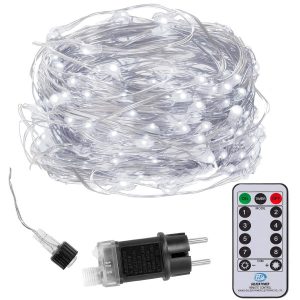 Lampki choinkowe z pilotem 300 led na prąd biały zimny 335923 Lampki choinkowe z pilotem 300 led na prąd biały zimny 335923