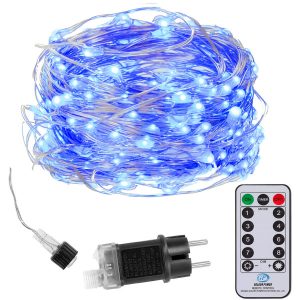 Lampki choinkowe z pilotem 480 led druciki na prąd niebieski 335930 Lampki choinkowe z pilotem 480 led druciki na prąd niebieski 335930