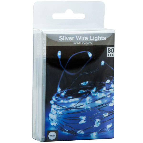Lampki Girlanda 80 Led Zimna Biel Na Baterie 373368