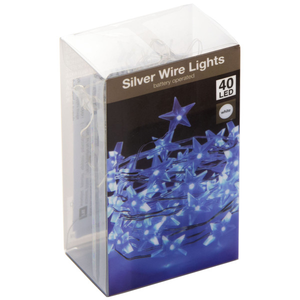 Lampki Gwiazdki 40 Led Zimne Białe 205 cm 373361