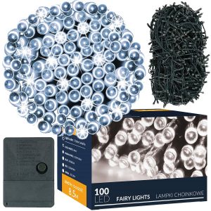 Lampki świąteczne 100 led biały zimny 8,5 m oświetlenie IP20 336144 Lampki świąteczne 100 led biały zimny 8,5 m oświetlenie IP20 336144
