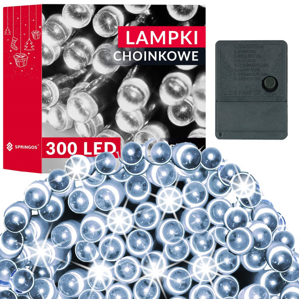 Lampki świąteczne 300 led zimny biały 22,5 m oświetlenie 336157