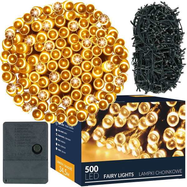 Lampki świąteczne 500 Led biały ciepły 34,5 m oświetlenie 336146