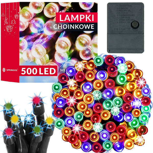 Lampki świąteczne 500 Led multikolor 34,5 m oświetlenie 336154
