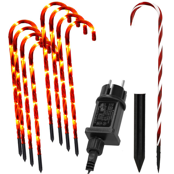 Laski cukrowe 8 szt. oświetlenie świąteczne ozdoby LED IP44 373239