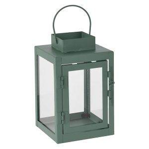 Latarenka metalowa ze szkłem 16 cm zielona 50144 Latarenka metalowa ze szkłem 16 cm zielona 50144