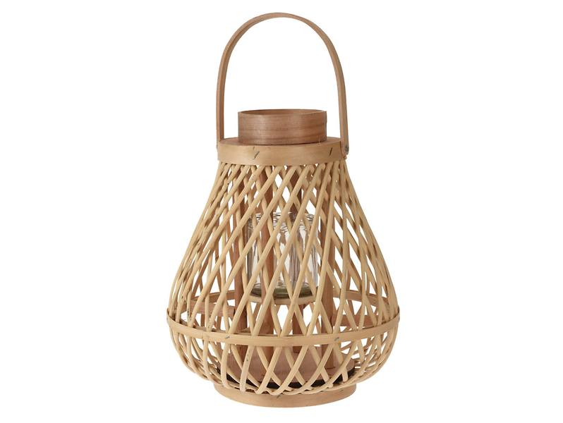 Latarenka rattanowa 30,5 cm beżowa 47193