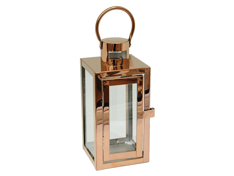 Latarnia metalowa Barcelona S 23 cm miedziana 47768