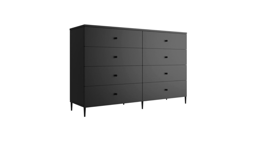 Lavre 2 8S Komoda Czarny Mat 150X96,5X42Cm 939756