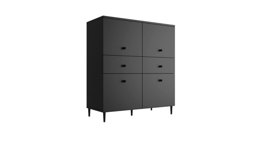 Lavre 4D2S Komoda Czarny Mat 100X103X42Cm 939757