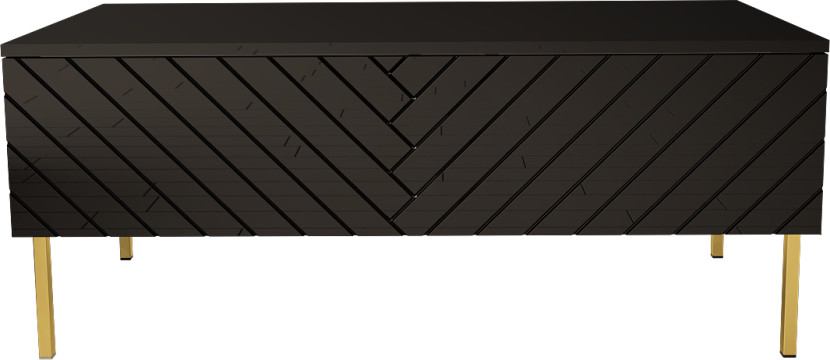 Ława 120cm na złotych nóżkach - Gala 3 Czarny połysk 139760