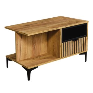 Ława 1S Dąb Craft Złoty/Czarny 90 cm stylowa i funkcjonalna 960940 Ława 1S Dąb Craft Złoty/Czarny 90 cm stylowa i funkcjonalna 960940