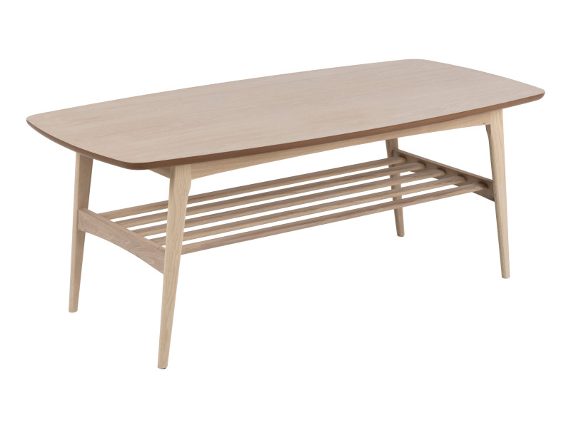 Ława Arco wood 120 cm z półką, dąb bielony 770478