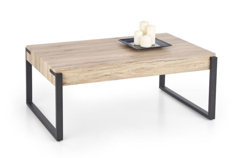 Ława CAPRI 110x65 dąb san remo/czarny 840819