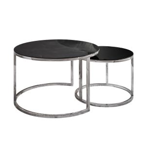 Ława CIRI 2w1 chrom/czarne szkło 223668 Ława CIRI 2w1 chrom/czarne szkło 223668