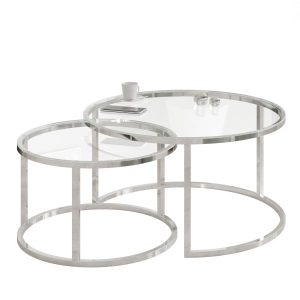 Ława CIRI 2w1 chrom/szklany blat 217799 Ława CIRI 2w1 chrom/szklany blat 217799
