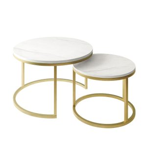 Ława CIRI 2w1 złoty mat/marmur levanto 80cm/60cm 219650 Ława CIRI 2w1 złoty mat/marmur levanto 80cm/60cm 219650