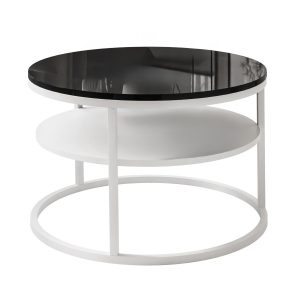 Ława CIRI SLIM z półką biały/czarny połysk 220933 Ława CIRI SLIM z półką biały/czarny połysk 220933