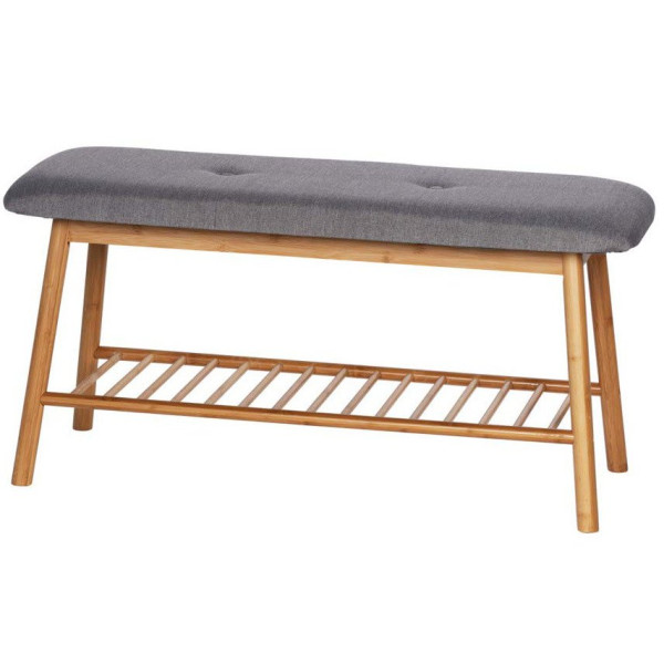 Ława do przedpokoju z półką na buty BAHARI, bambusowa, WENKO 126614