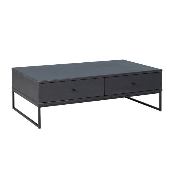 Ława drewno i metal MEGAN LOFT, kolor antracytowy 148560