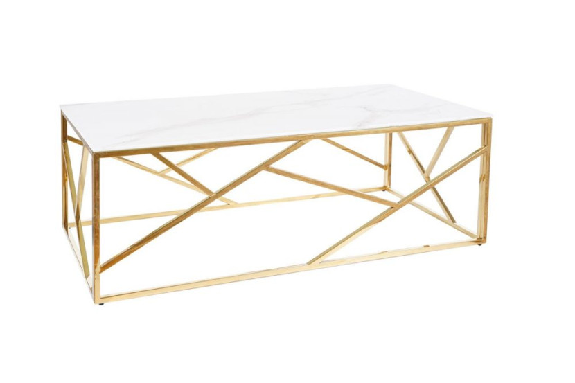 Ława ESCADA A II 120x60 biały marmur/złota 840894