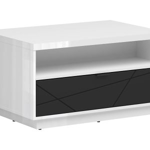 Ława Forn 90×60 z szufladą biały połysk/czarny mat 48615 Ława Forn 90×60 z szufladą biały połysk/czarny mat 48615