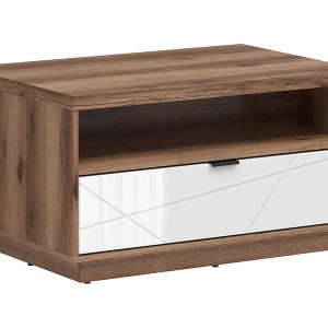 Ława Forn 90×60 z szufladą dąb delano ciemny/biały połysk 48616 Ława Forn 90×60 z szufladą dąb delano ciemny/biały połysk 48616