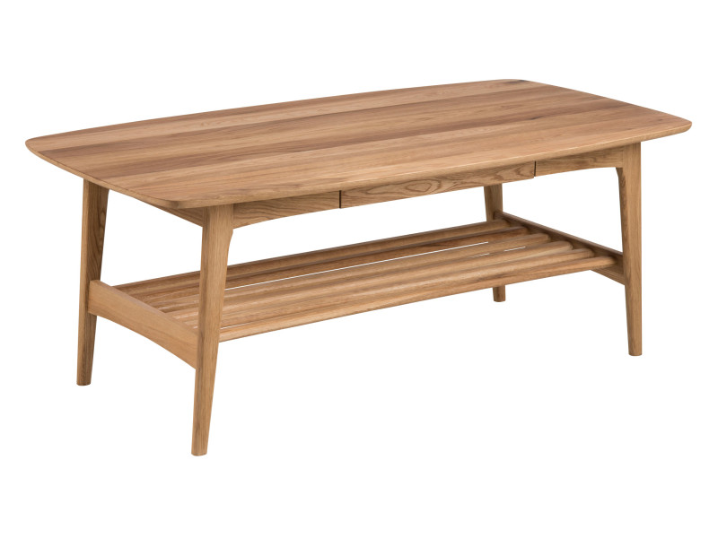 Ława Freja wood 130 cm z półką i szufladą, Oak oiled 777264