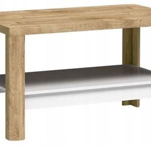 Ława GLOSS 110 cm dąb biały stolik kawowy półka 755791