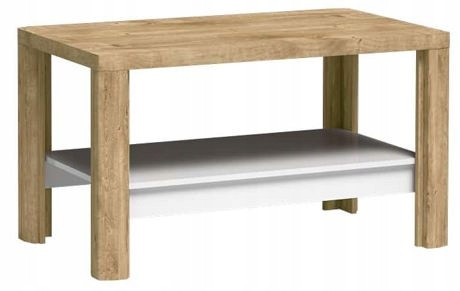 Ława GLOSS 110 cm dąb biały stolik kawowy półka 755791