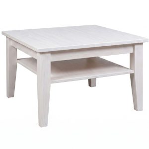 Ława Grands 80×80 z drewna litego, kolor bielony 682161