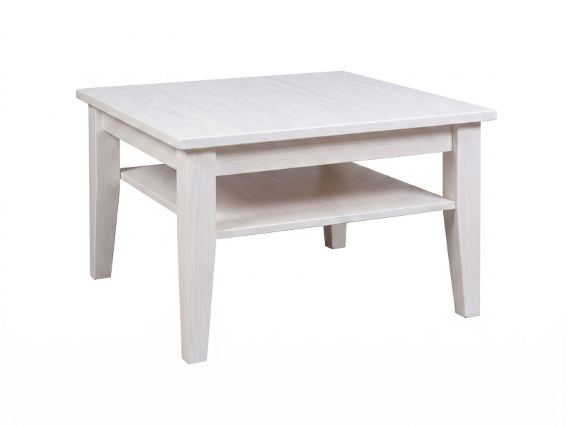 Ława Grands 80x80 z drewna litego, kolor bielony 682161
