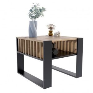 Ława Iga kwadrat dąb artisan/czarny 651934 Ława Iga kwadrat dąb artisan/czarny 651934