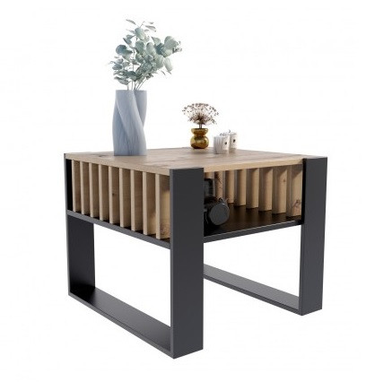 Ława Iga kwadrat dąb artisan/czarny 651934