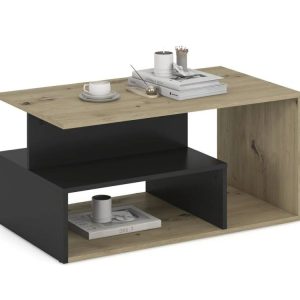 Ława IVA 90x51cm dąb artisan/czarna 840873 Ława IVA 90x51cm dąb artisan/czarna 840873