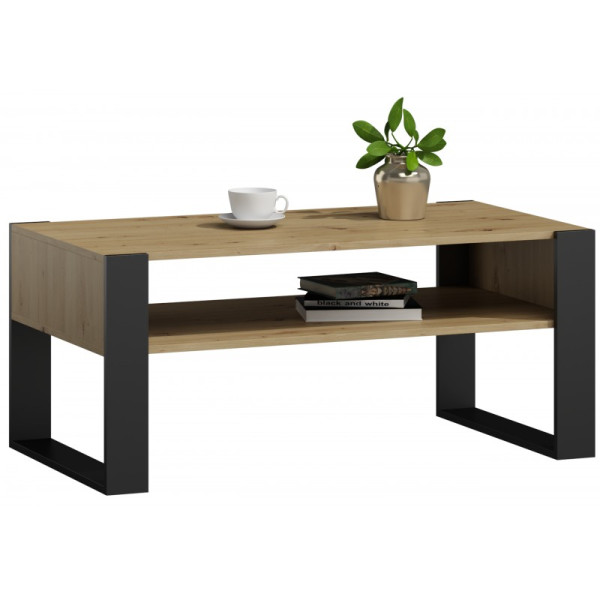 Ława Kaja dąb artisan/czarny 643253